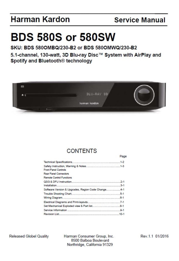 BDS-580S, BDS-580SW Rev.1.1